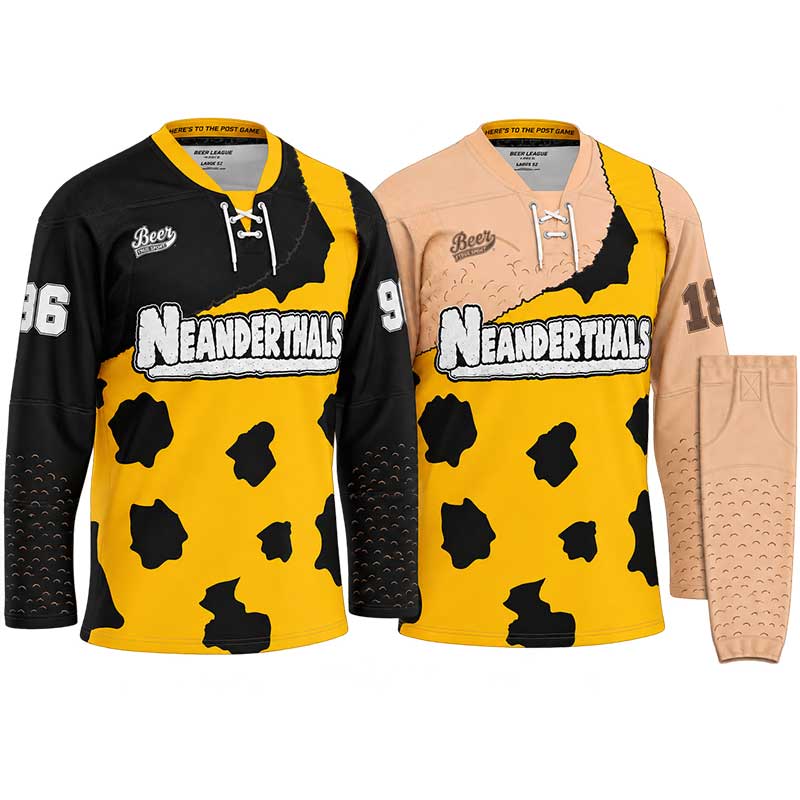 Neanderthals home and away hockey jersey set