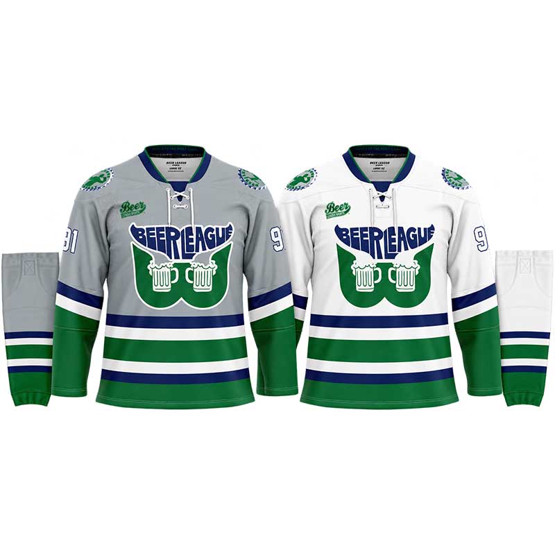 Whalers home and away hockey jersey set